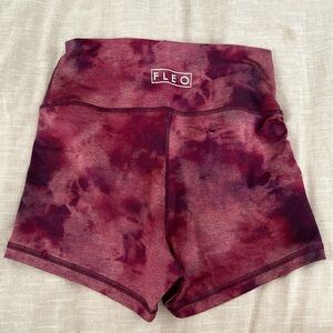 Fleo maroon tie dye athletic shorts